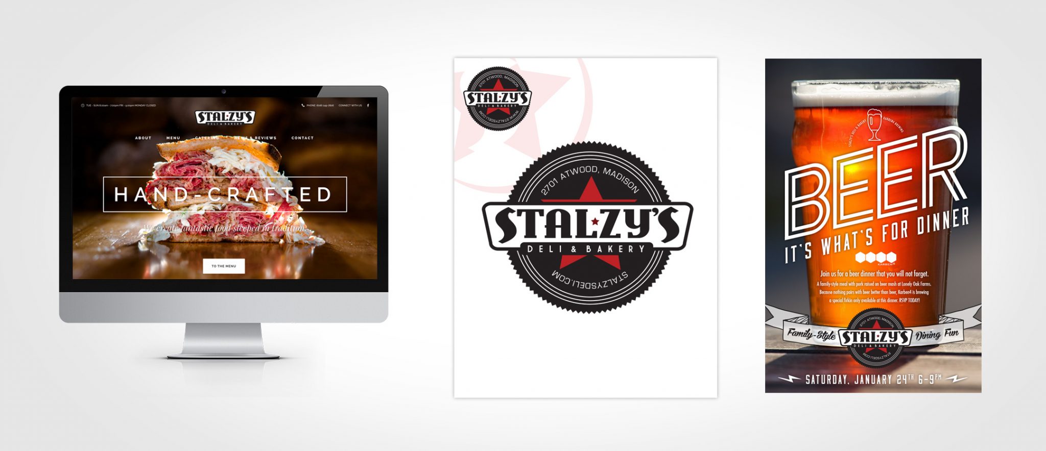 Stalzy's Deli logo design and website design